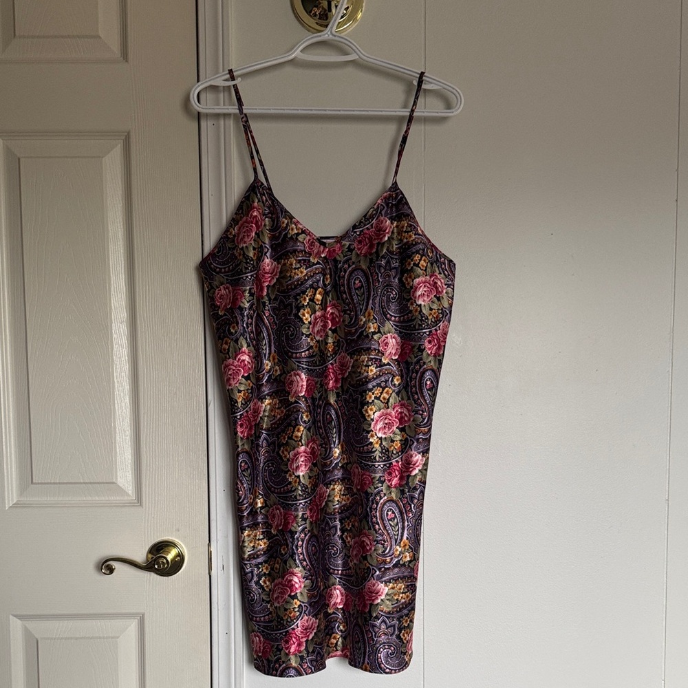 Y2K Floral Paisley Slip Dress